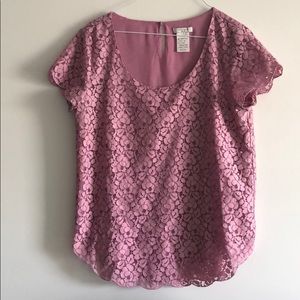 Talula mauve lace blouse